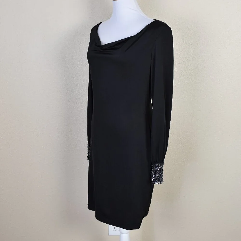 Calvin Klein Formal Sequin Cuff Draped Dress - 8 - Picture 3 of 8